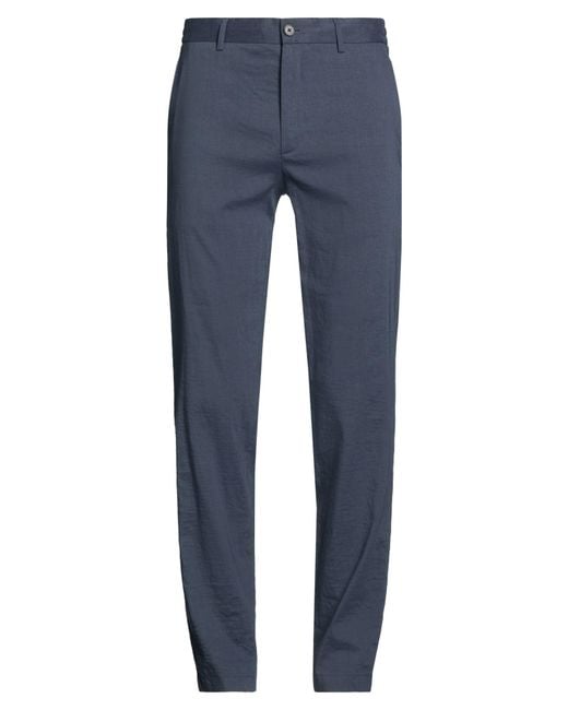 Theory Blue Pants Linen, Viscose, Elastane for men