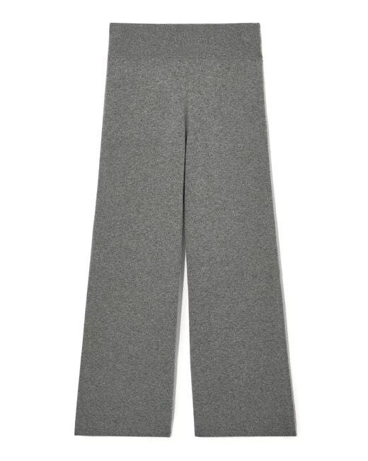 COS Gray Wide-leg Pure Cashmere Pants