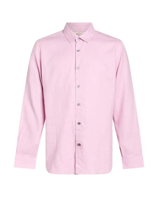 Messagerie Pink Shirt Linen, Viscose for men