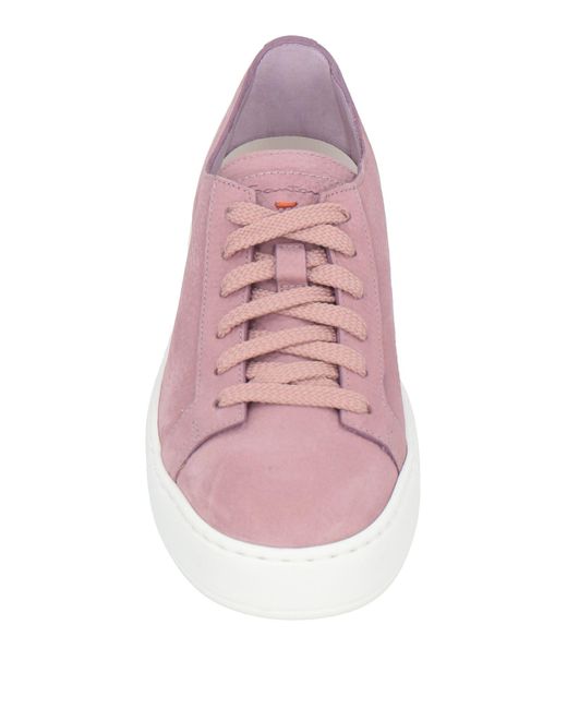 Santoni Pink Mauve Sneakers Leather