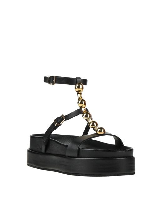 Divine Follie Black Sandals Calfskin
