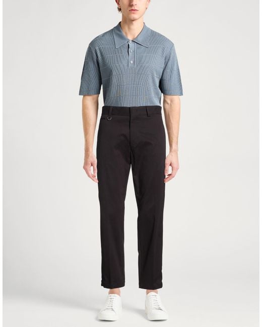 Paolo Pecora Black Pants Cotton, Elastane for men