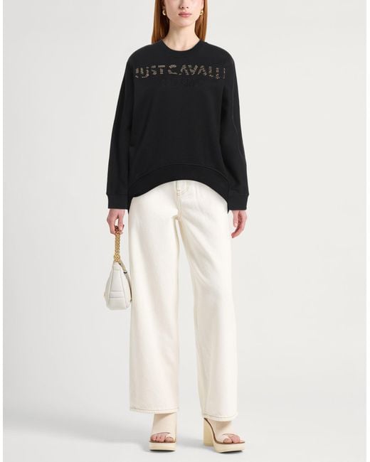 Just Cavalli Black Sweatshirt Cotton