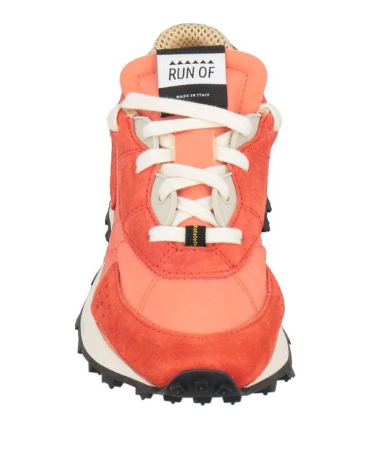 RUN OF Pink Sneakers Leather, Textile Fibers for men