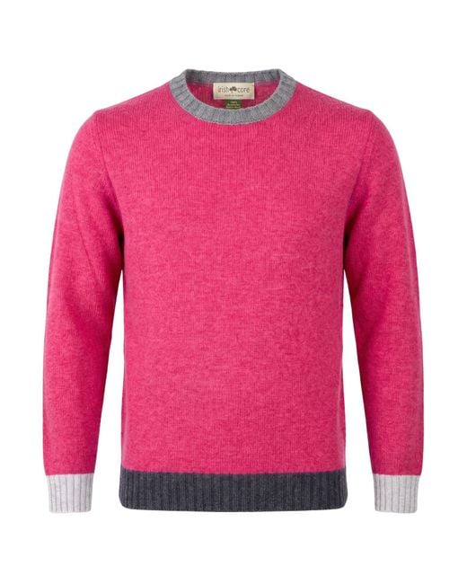 Irish Crone Pink Fuchsia Sweater Wool for men
