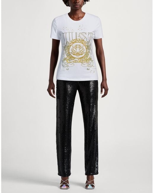 Just Cavalli White T-Shirt Cotton, Elastane