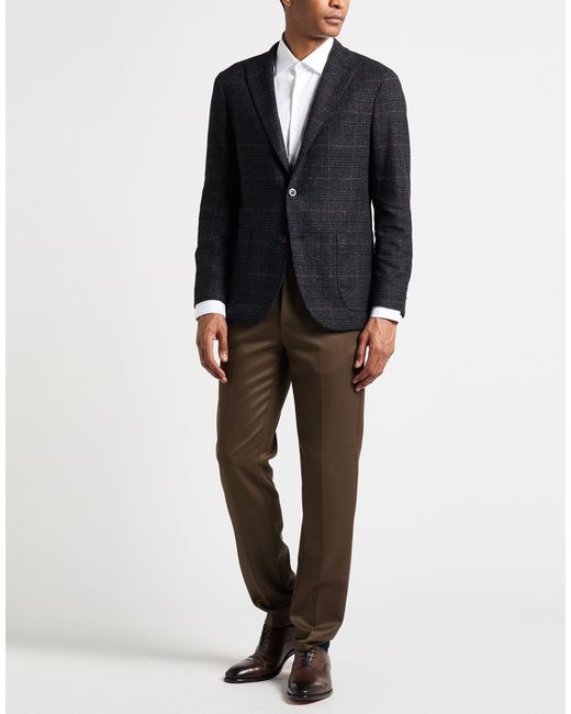 Boglioli Black Blazer Virgin Wool, Polyamide, Silk, Polyester, Elastane for men