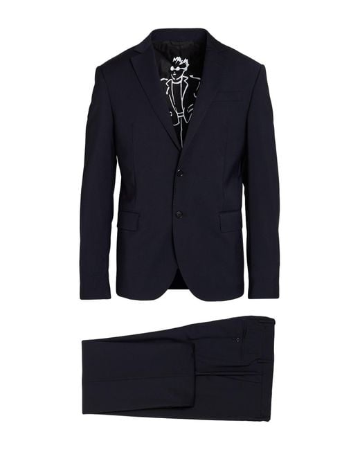 Moschino Blue Couture Suit Polyester, Wool, Elastane for men