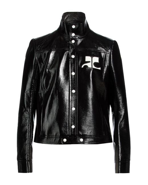 Courreges Black Jacket Cotton, Polyurethane, Elastane, Polyamide for men
