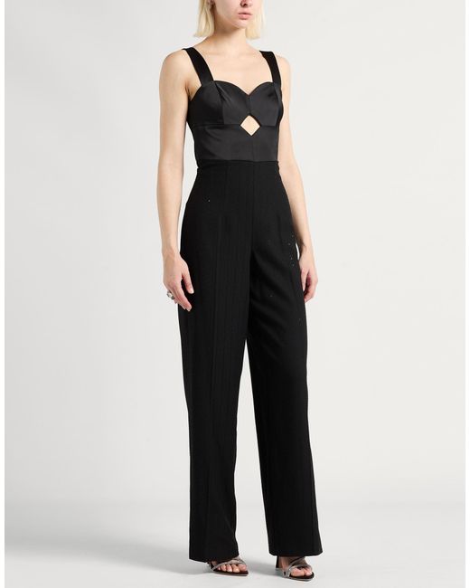 Twinset Black Jumpsuit Viscose, Wool, Polyamide, Polyester