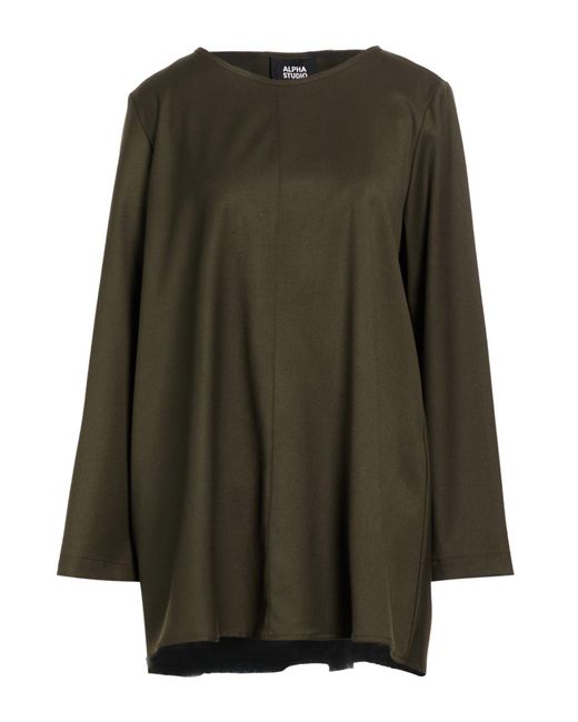 Alpha Studio Green Dark Top Polyester, Viscose, Elastane
