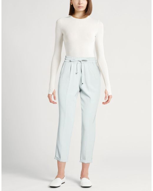 Kiton Blue Pants Silk, Elastane