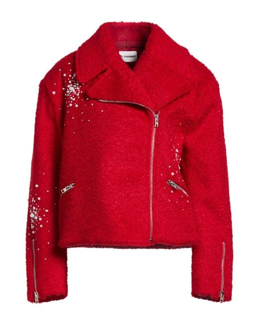 DES_PHEMMES Red Shearling & Teddy