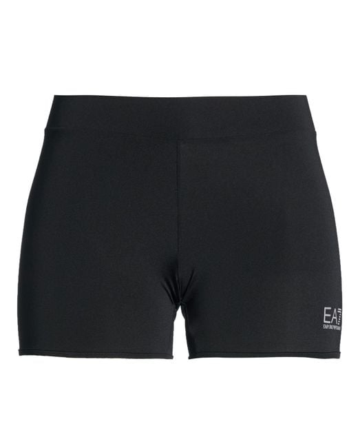EA7 Black Shorts & Bermuda Shorts Polyester, Elastane