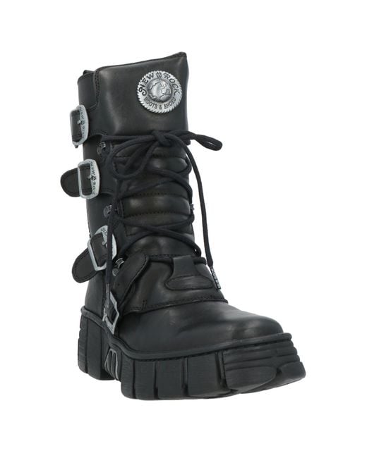 New Rock Black Ankle Boots