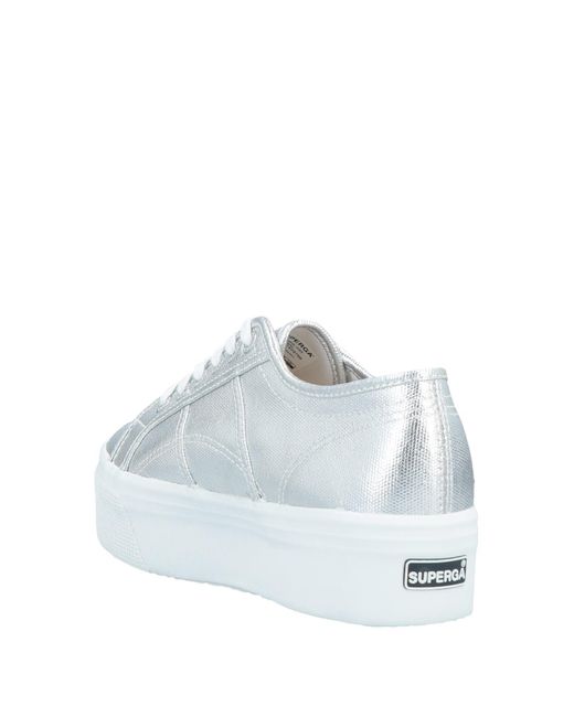 superga silver metallic trainers