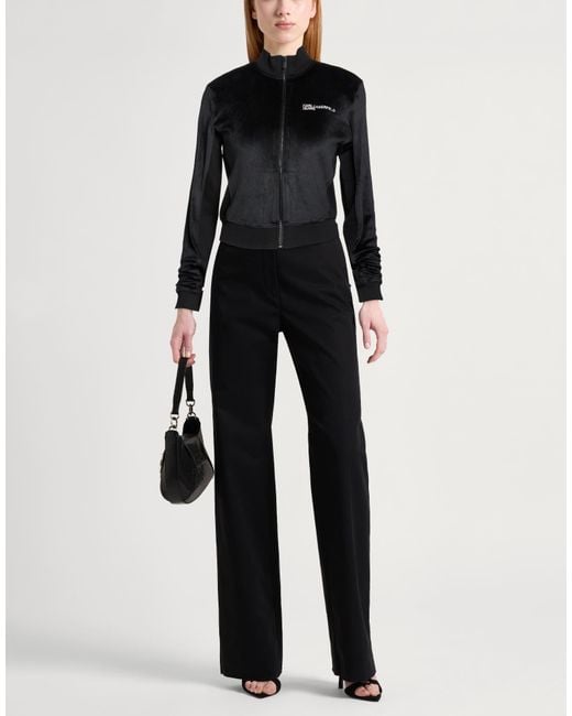 Karl Lagerfeld Black Sweatshirt Polyester, Elastane
