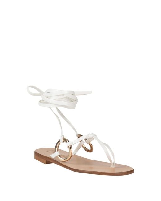 Divine Follie White Thong Sandal Textile Fibers