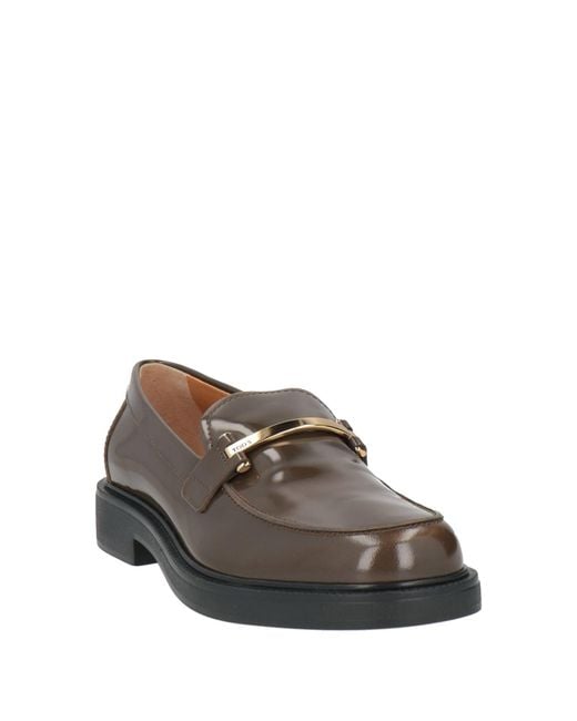 Tod's Gray Khaki Loafers Leather