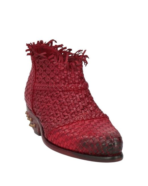 JP/DAVID Red Ankle Boots