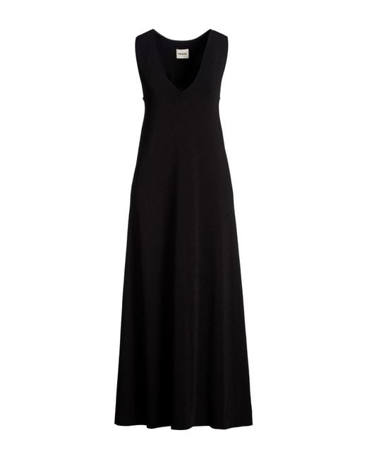 Khaite Black Maxi Dress Viscose, Polyester