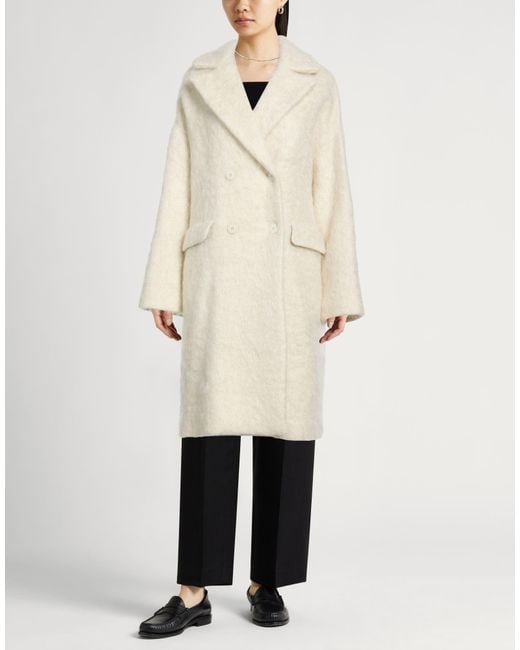 Eleventy White Ivory Coat Mohair Wool, Wool, Polyamide, Alpaca Wool