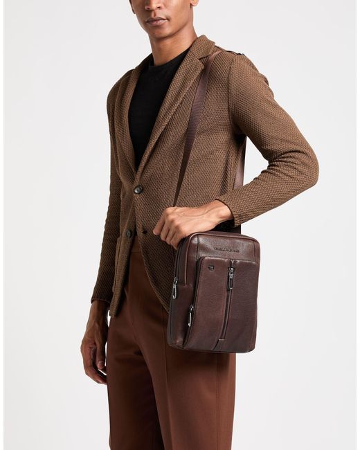 Piquadro Brown Cross-Body Bag Cow Leather, Eva (Ethylene for men