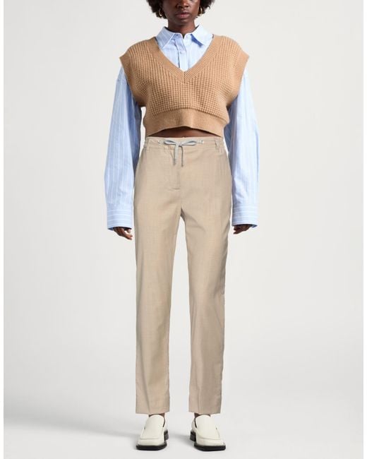 Eleventy Natural Pants Wool, Viscose, Elastane