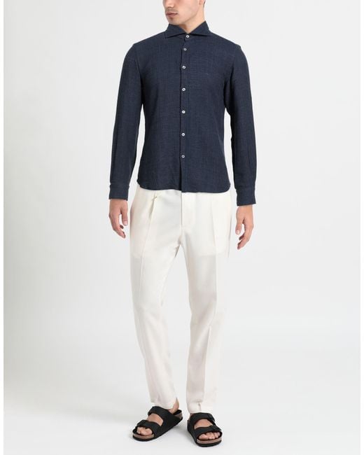 Giannetto Portofino Blue Shirt Cotton for men