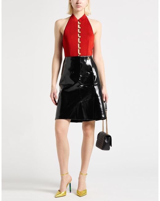 Versace Black Midi Skirt Wool