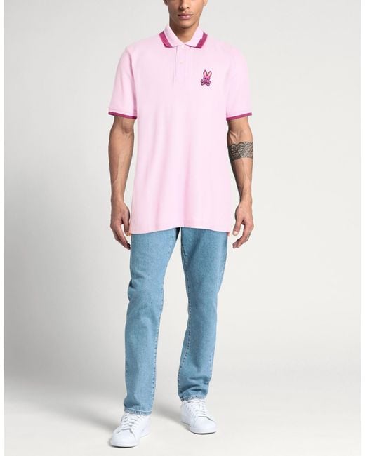 Psycho Bunny Pink Polo Shirts for men