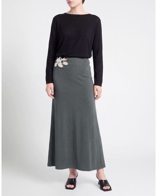 Christopher Esber Gray Maxi Skirt Polyester, Elastane