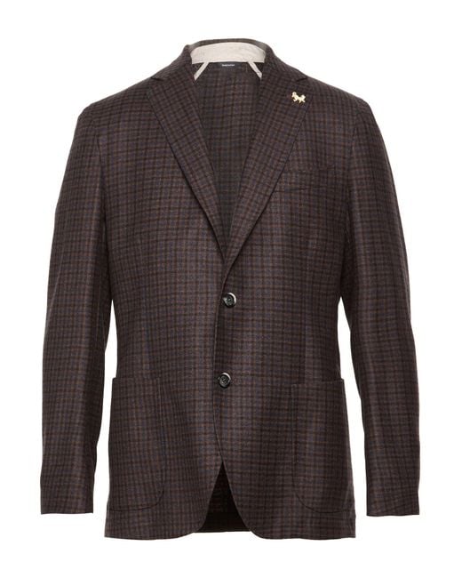 Tombolini Brown Blazer Virgin Wool for men
