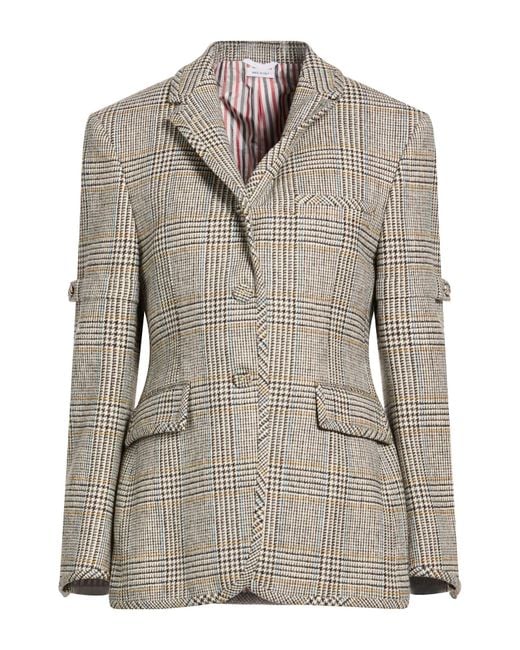 Thom Browne Gray Ivory Blazer Wool