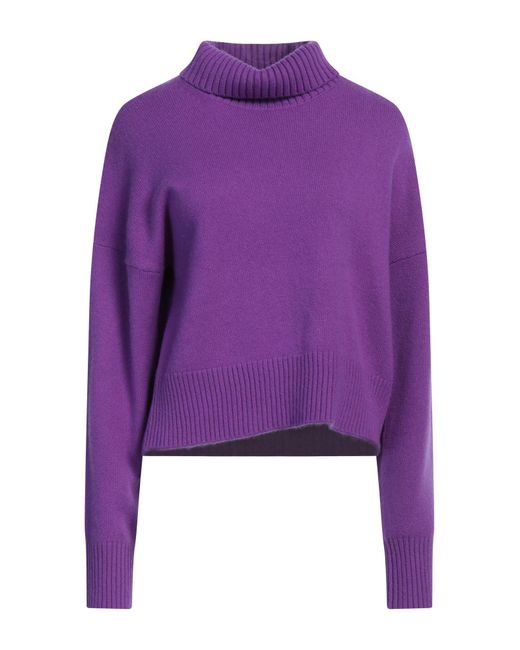 Maje Purple Turtleneck Cashmere, Polyamide, Elastane