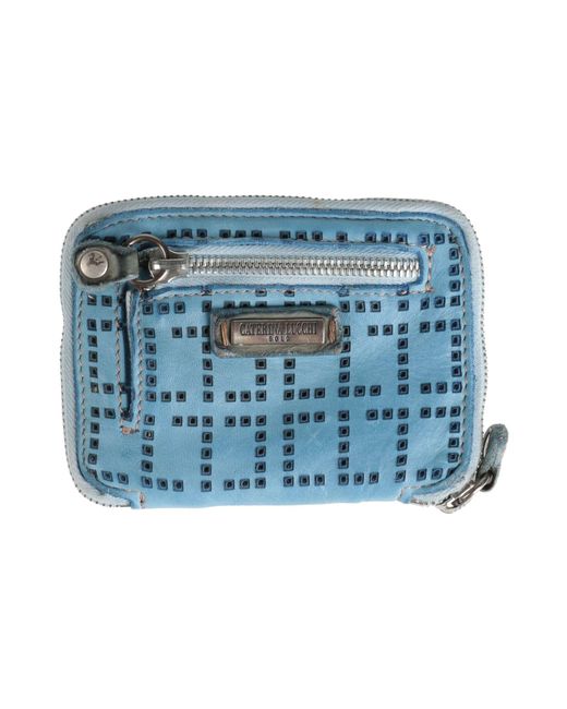Caterina Lucchi Blue Slate Wallet Calfskin, Cow Leather