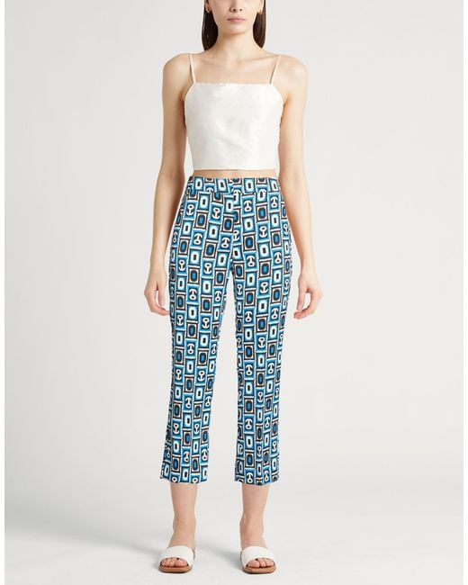 Marella Blue Pants Polyester