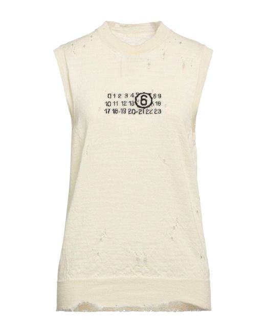 MM6 by Maison Margiela Natural Cream Sweater Virgin Wool