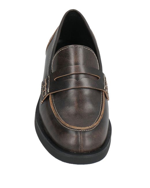 Ash Gray Dark Loafers Leather