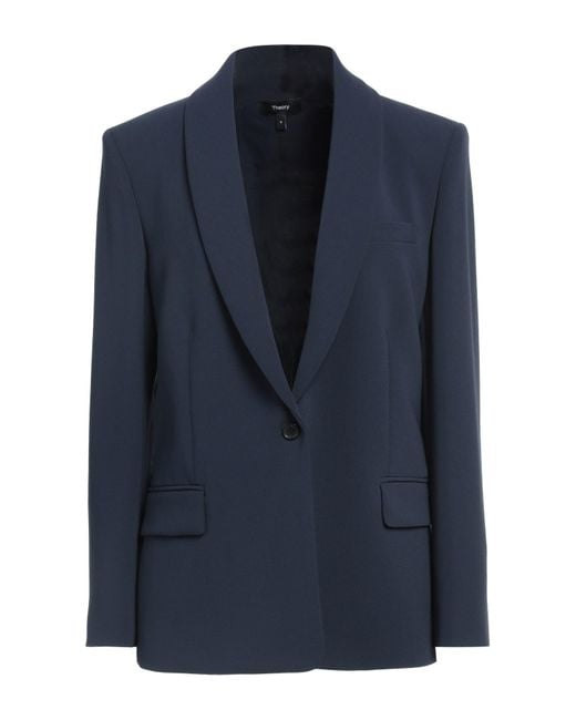 Theory Blue Blazer Triacetate, Polyester
