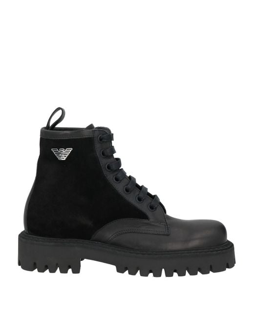 Emporio Armani Black Ankle Boots for men