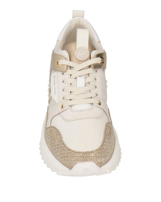 MICHAEL Michael Kors Theo Metallic Woven Trainers in White Lyst UK