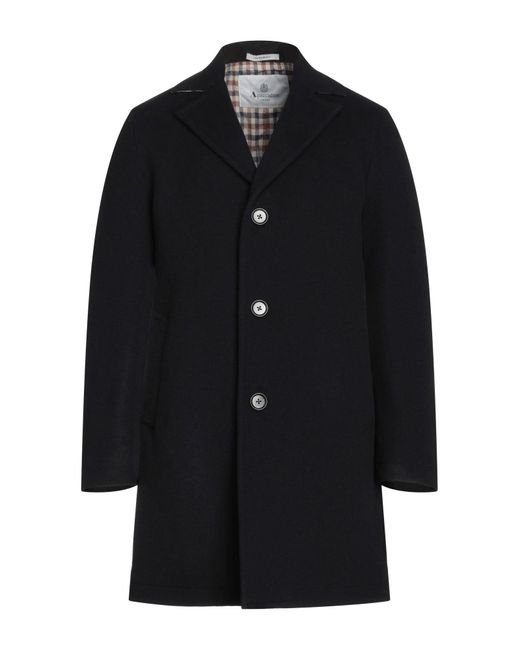 Aquascutum Black Coat Virgin Wool, Polyester, Cashmere for men