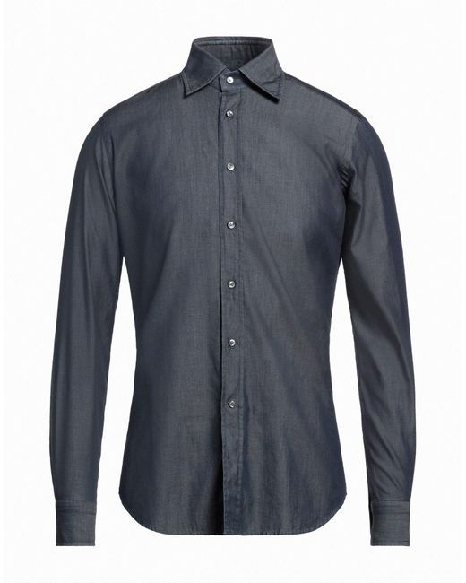 Tagliatore Blue Denim Shirt Cotton for men
