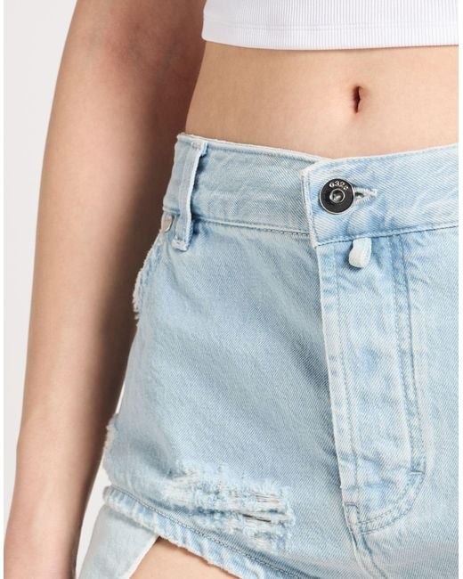 032c Blue Denim Shorts Organic Cotton