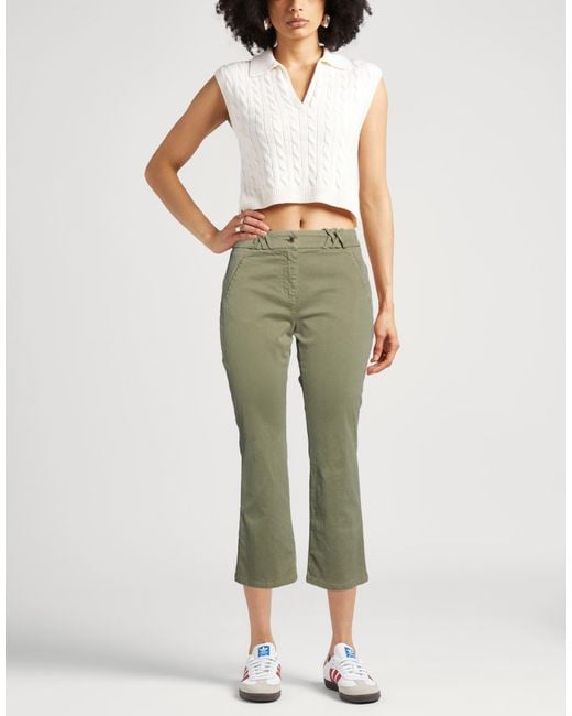 Pennyblack Green Military Pants Cotton, Elastane