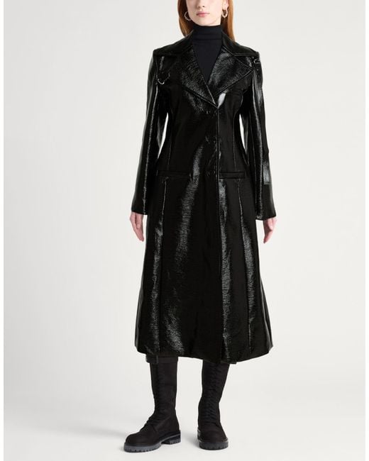 Courreges Black Coat Cotton, Polyurethane, Elastane