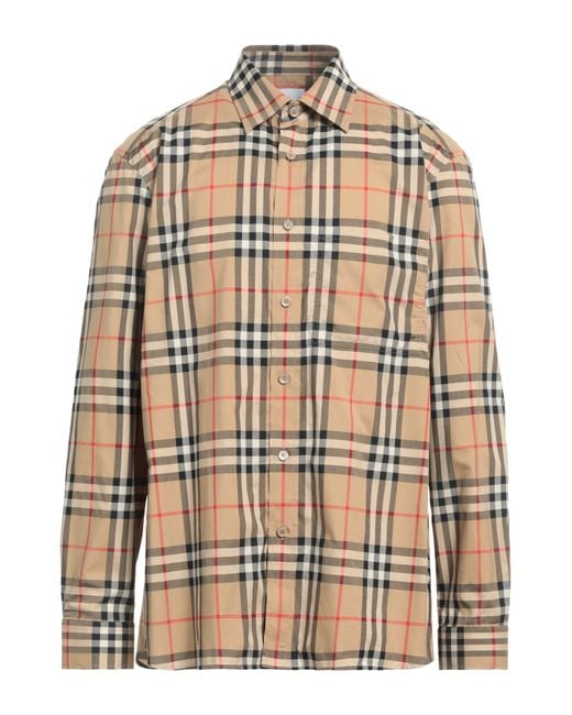 Burberry Hemd Check Aus Baumwollpopeline in Brown für Herren