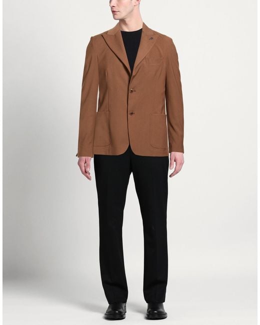 Daniele Alessandrini Brown Blazer Polyester, Viscose, Elastane for men