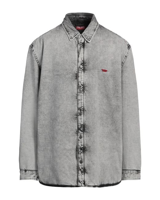 DIESEL Gray Denim Outerwear Cotton for men